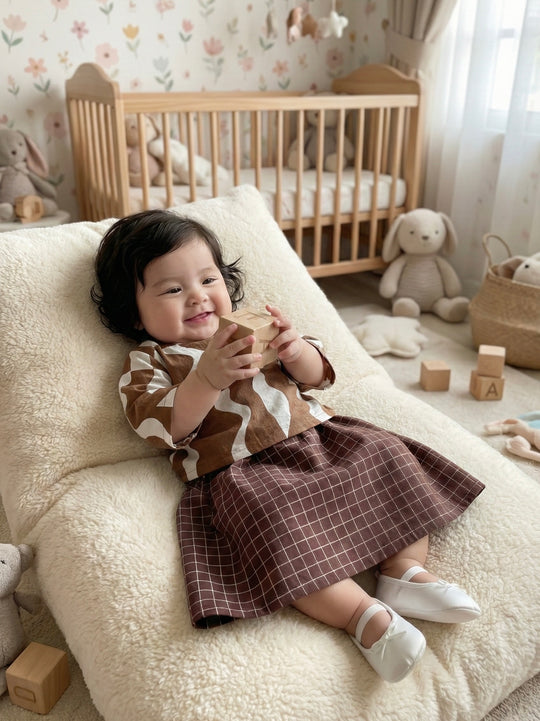 ORKED Baby’s Modern Kurung Set in Cocoa