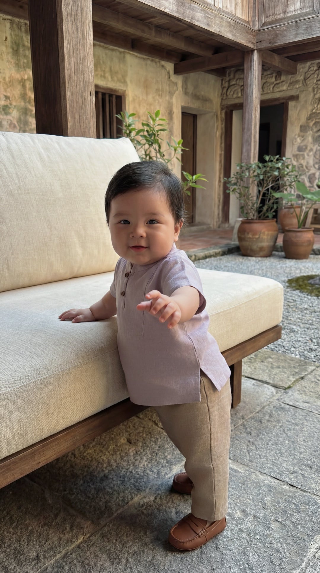 ALAM Baby's Kurta in Sandy Pink