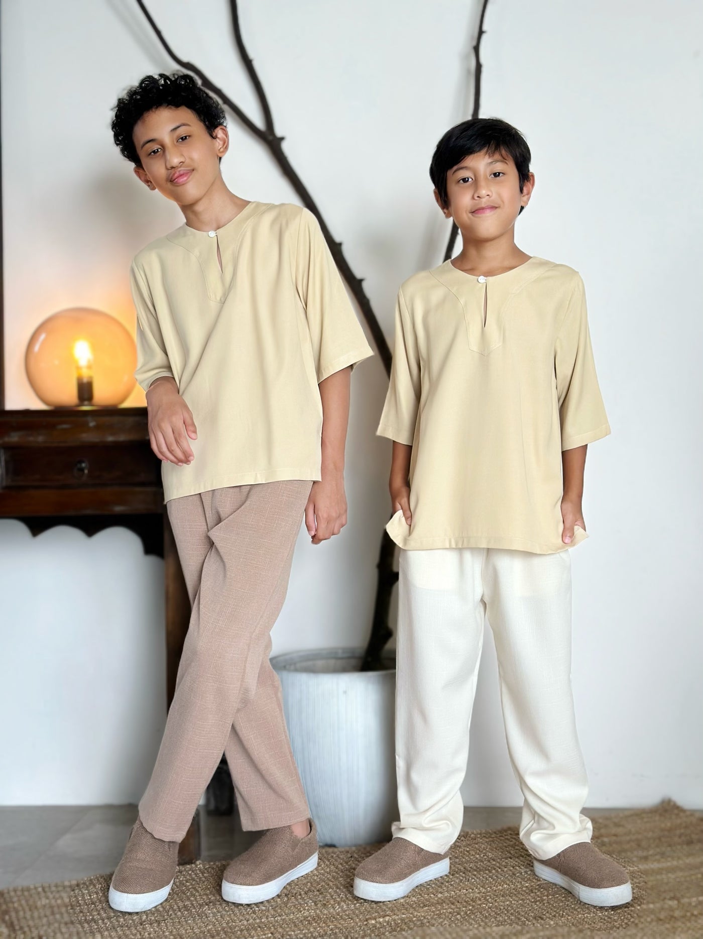 PERMAI Unisex Kurta in Tan
