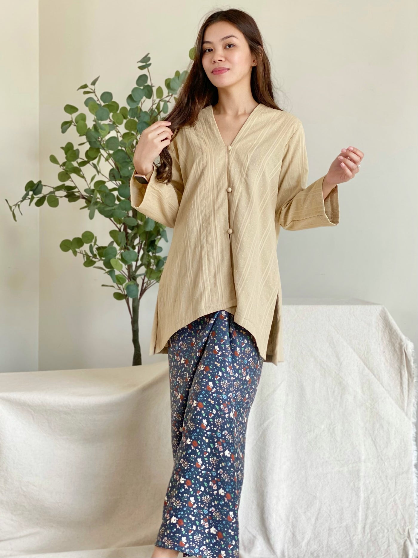 LESTARI Classic Kebarung Set in Tan