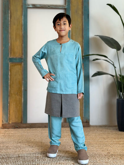 NUH Teluk Belanga Baju Melayu Set in Turquoise