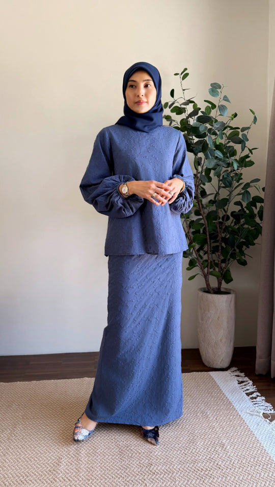 MAYA Modern Kurung Set in Ash Blue