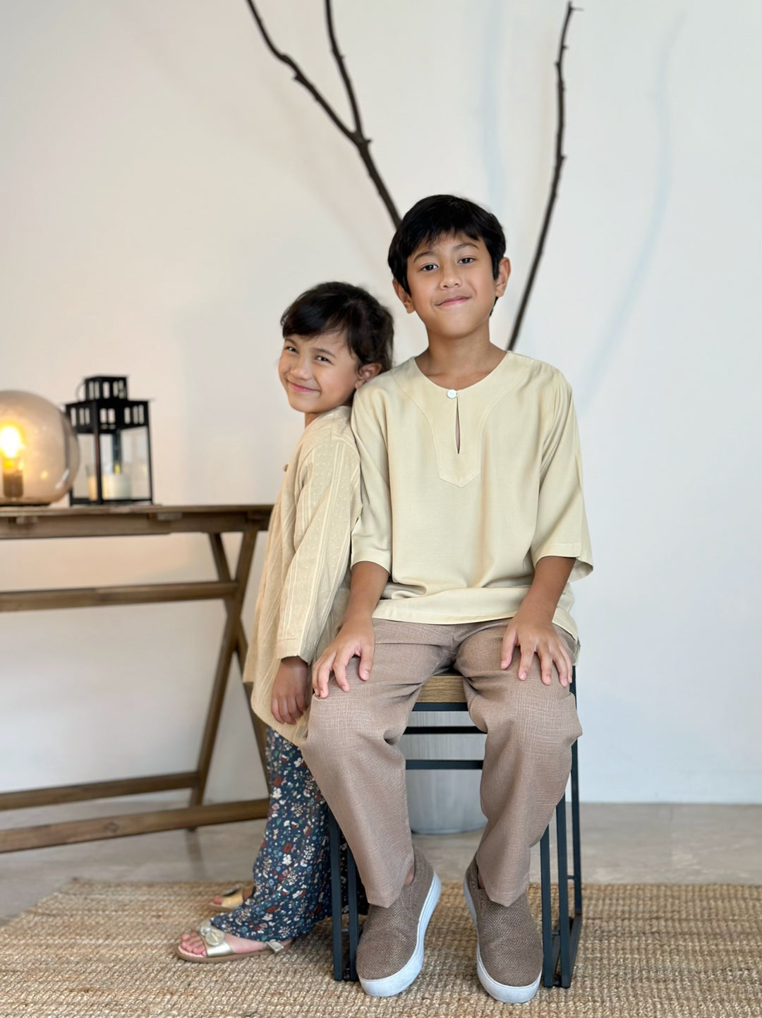PERMAI Unisex Kurta in Tan