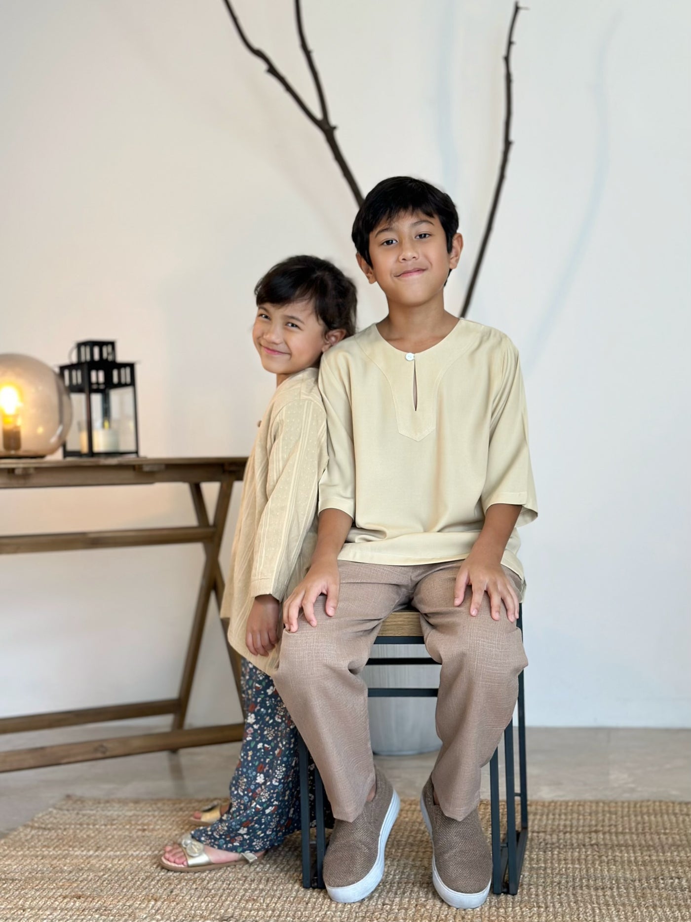 PERMAI Unisex Kurta in Tan