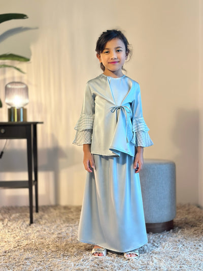 IRIS Tie-Waist Kurung Set in Icy Mist