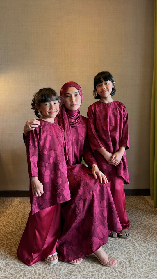 SUKMA Long Kurung Set in Maroon