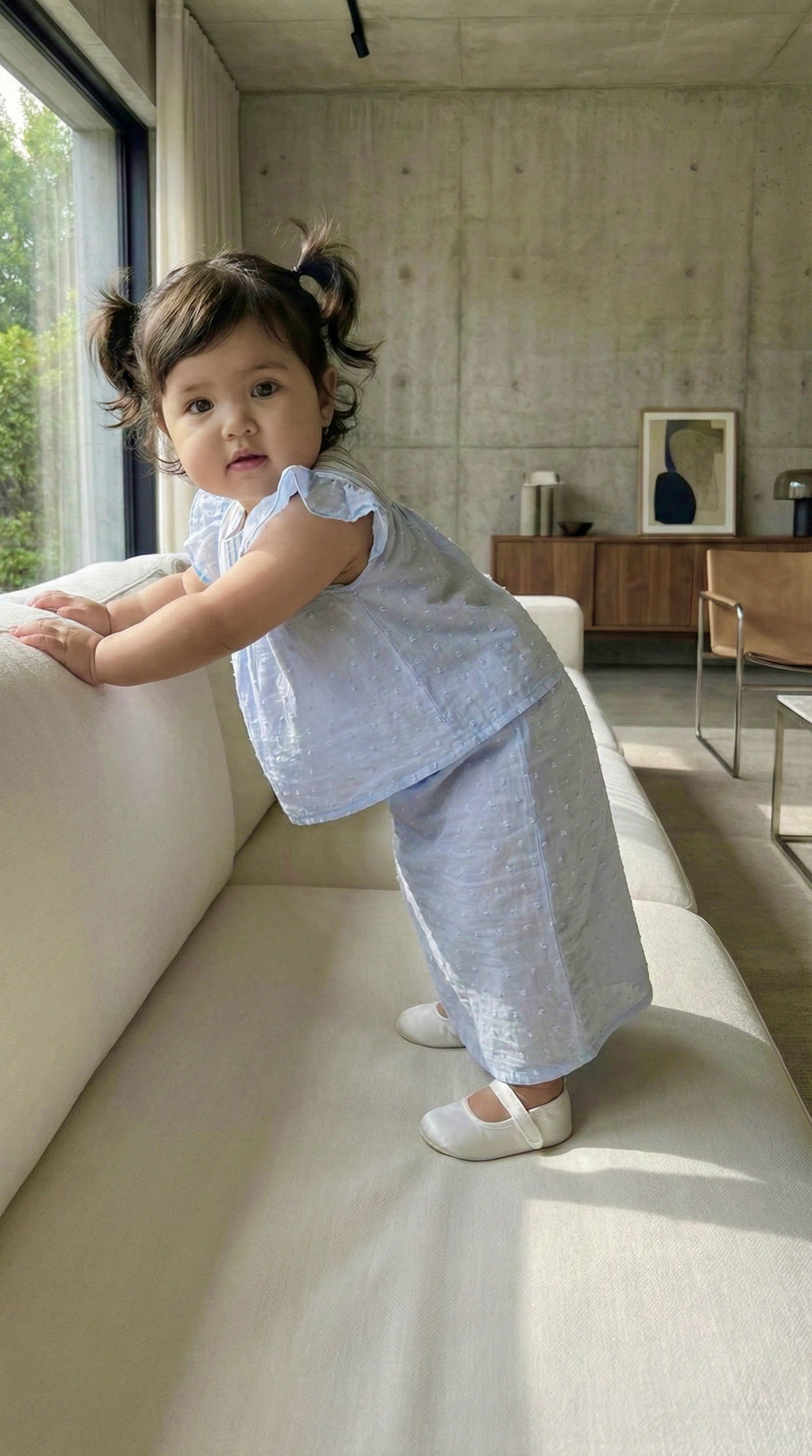 KEKWA Baby's Mini Kurung Set in Cornflower Blue