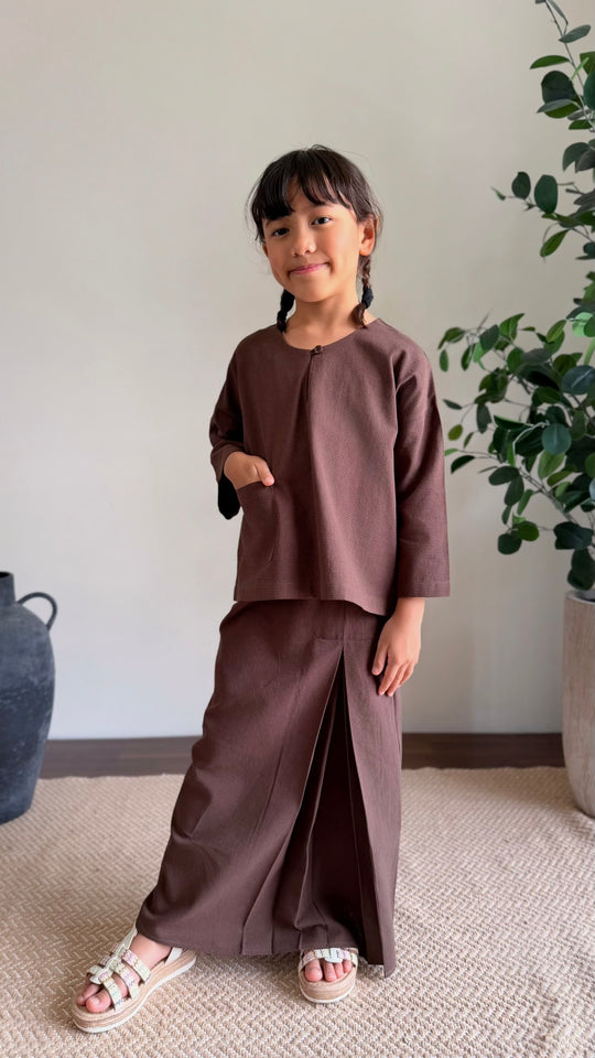 KESUMA Kurung Kedah Set in Chocolate Gingham