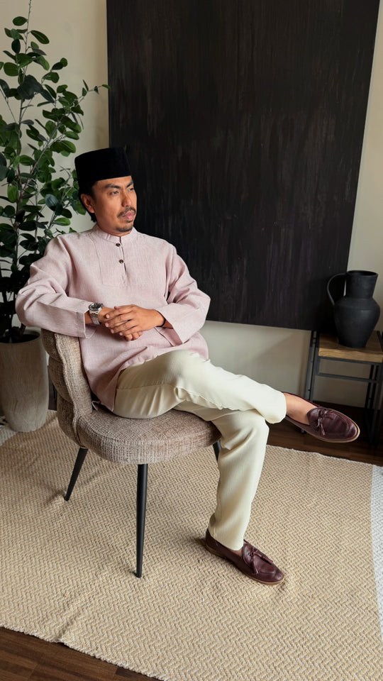 ZAHIR Kurta in Sandy Pink
