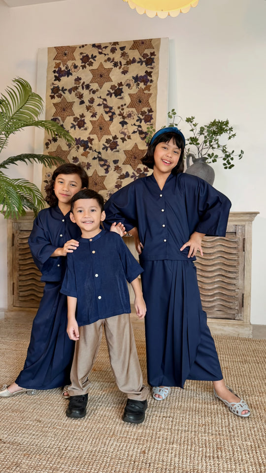 GALUH Short Kebarung Set in Midnight Blue