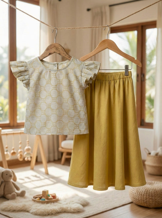 MANIS Baby's Modern Mini Kurung Set in Daffodil