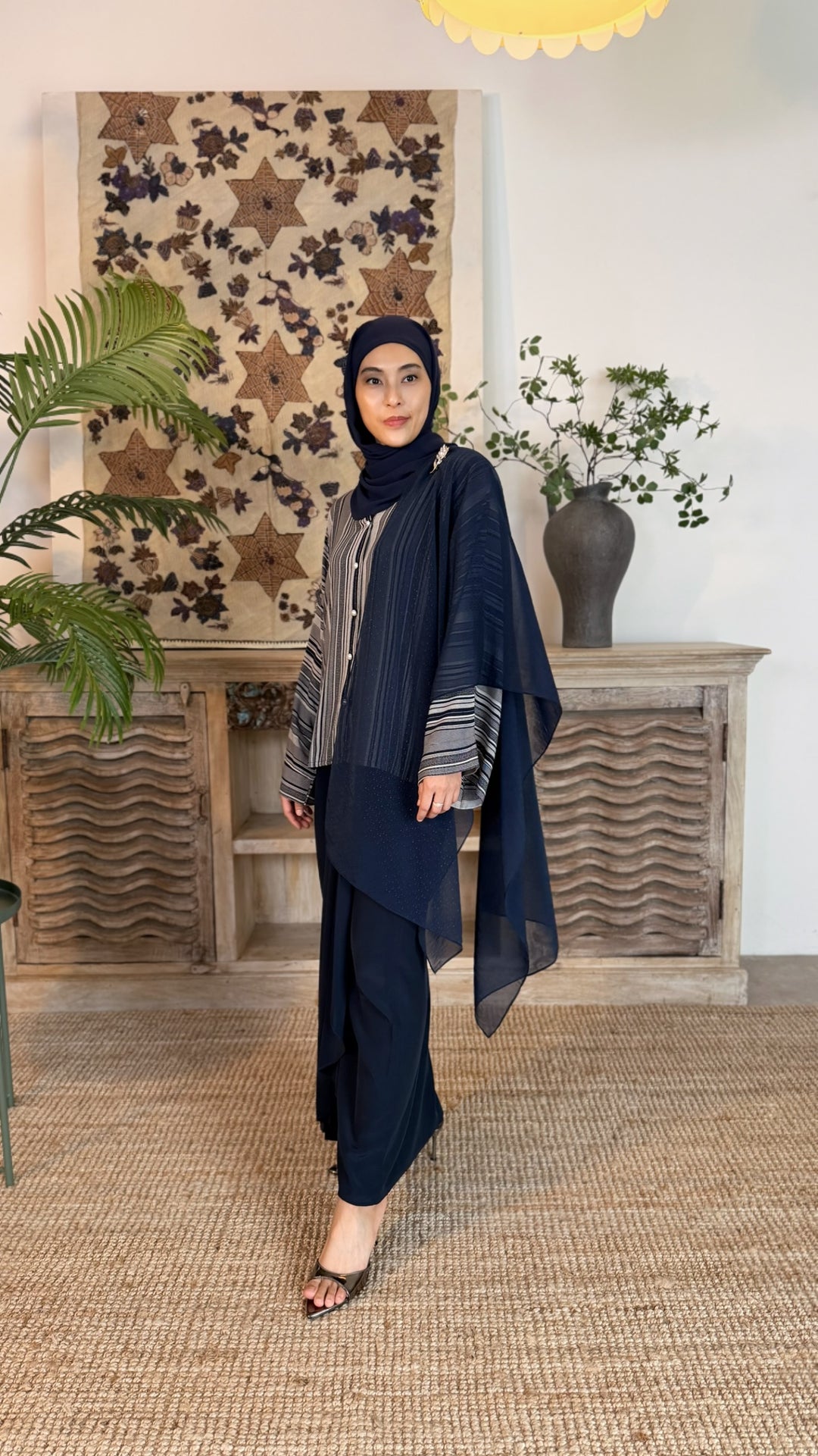 LAYANG Short Kebarung Set in Moonlit Blue