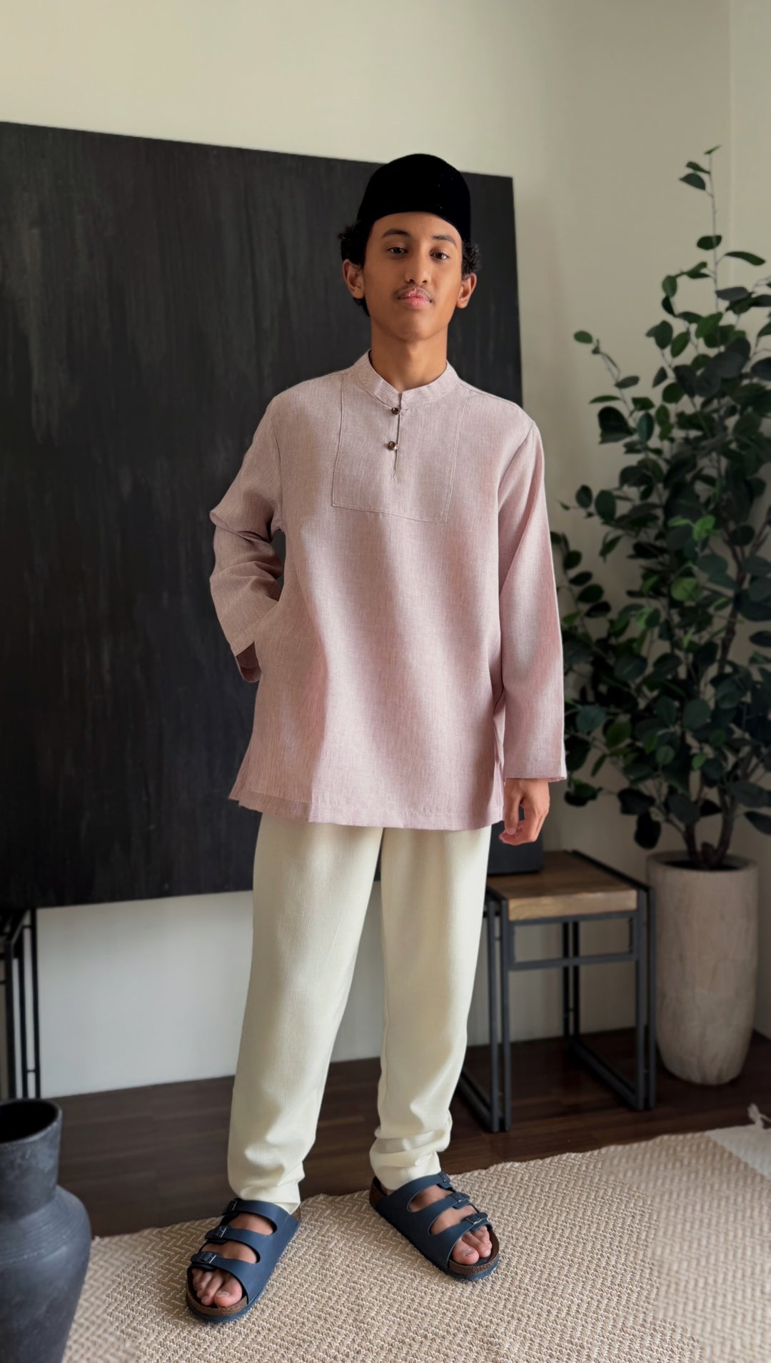 ZAHIR Kurta in Sandy Pink