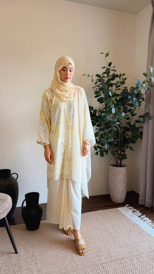 TANJUNG Long Kurung Set in Lemon Blossom