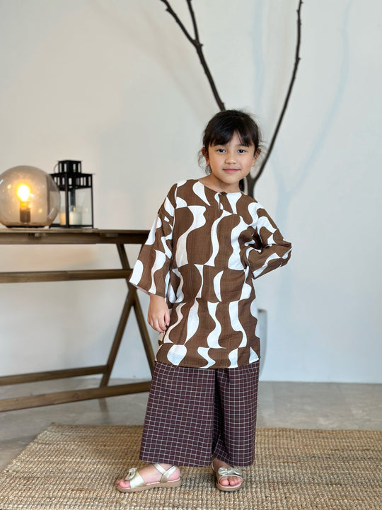 KASTURI Long Kurung Set in Cocoa