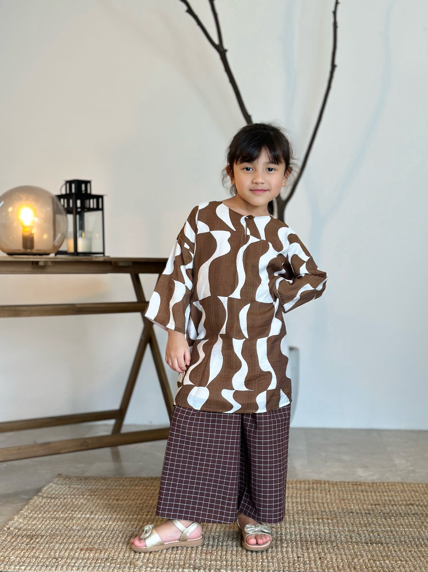 KASTURI Long Kurung Set in Cocoa