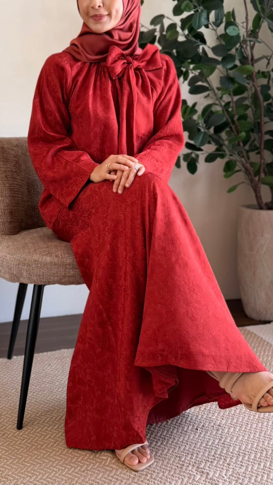 JAMILA Bow-tie Blouse & Skirt Set in Saffron