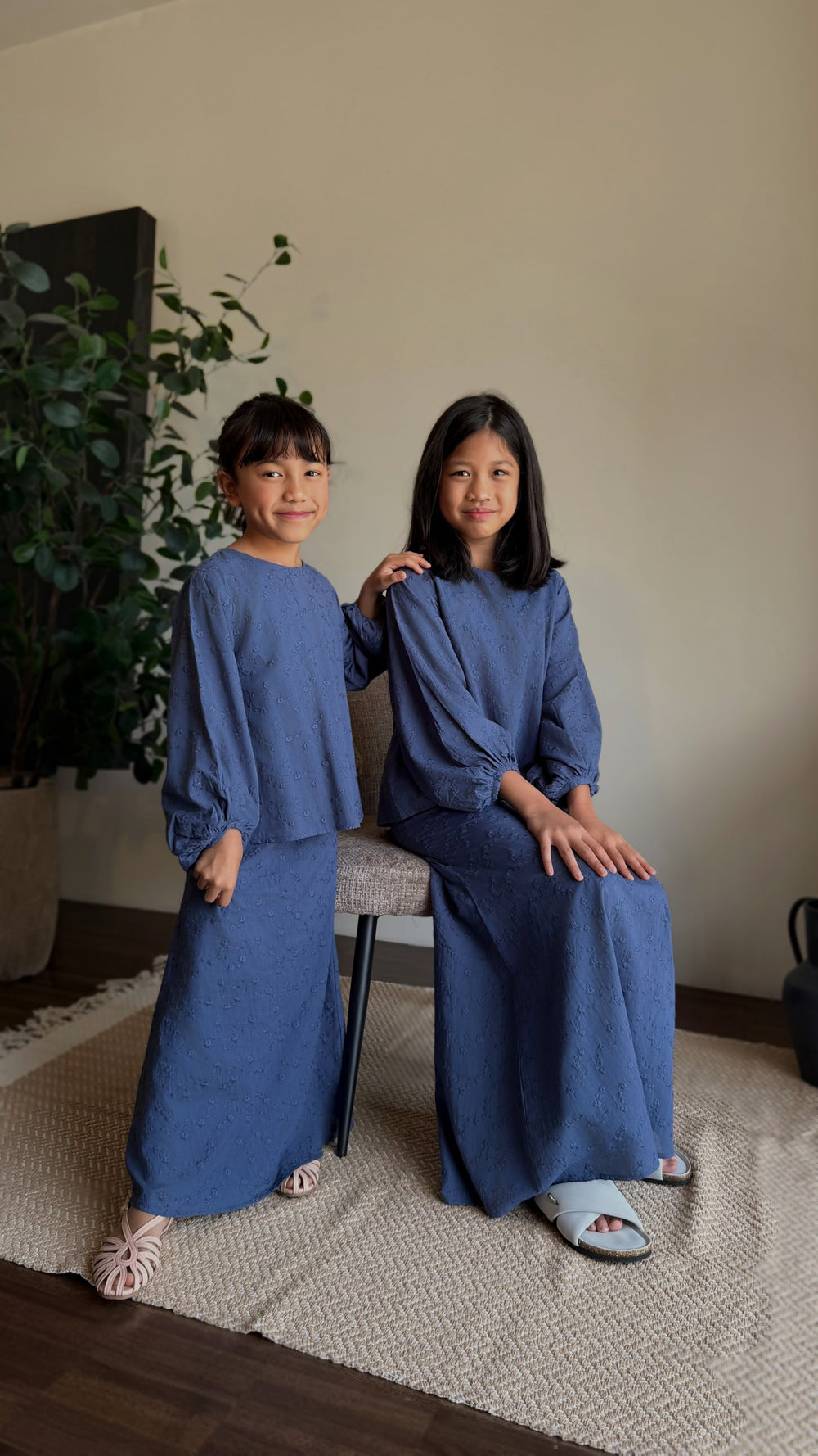 HANA Modern Kurung Set in Ash Blue