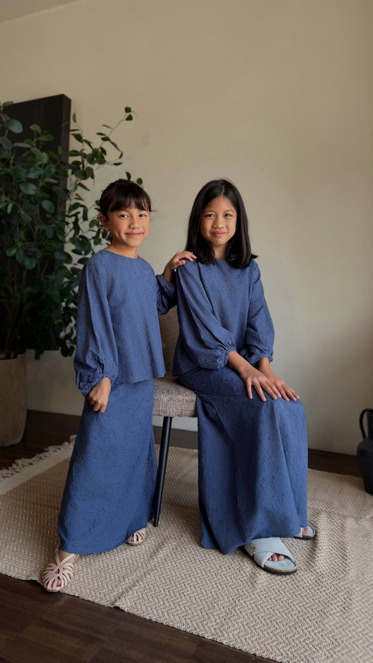 HANA Modern Kurung Set in Ash Blue