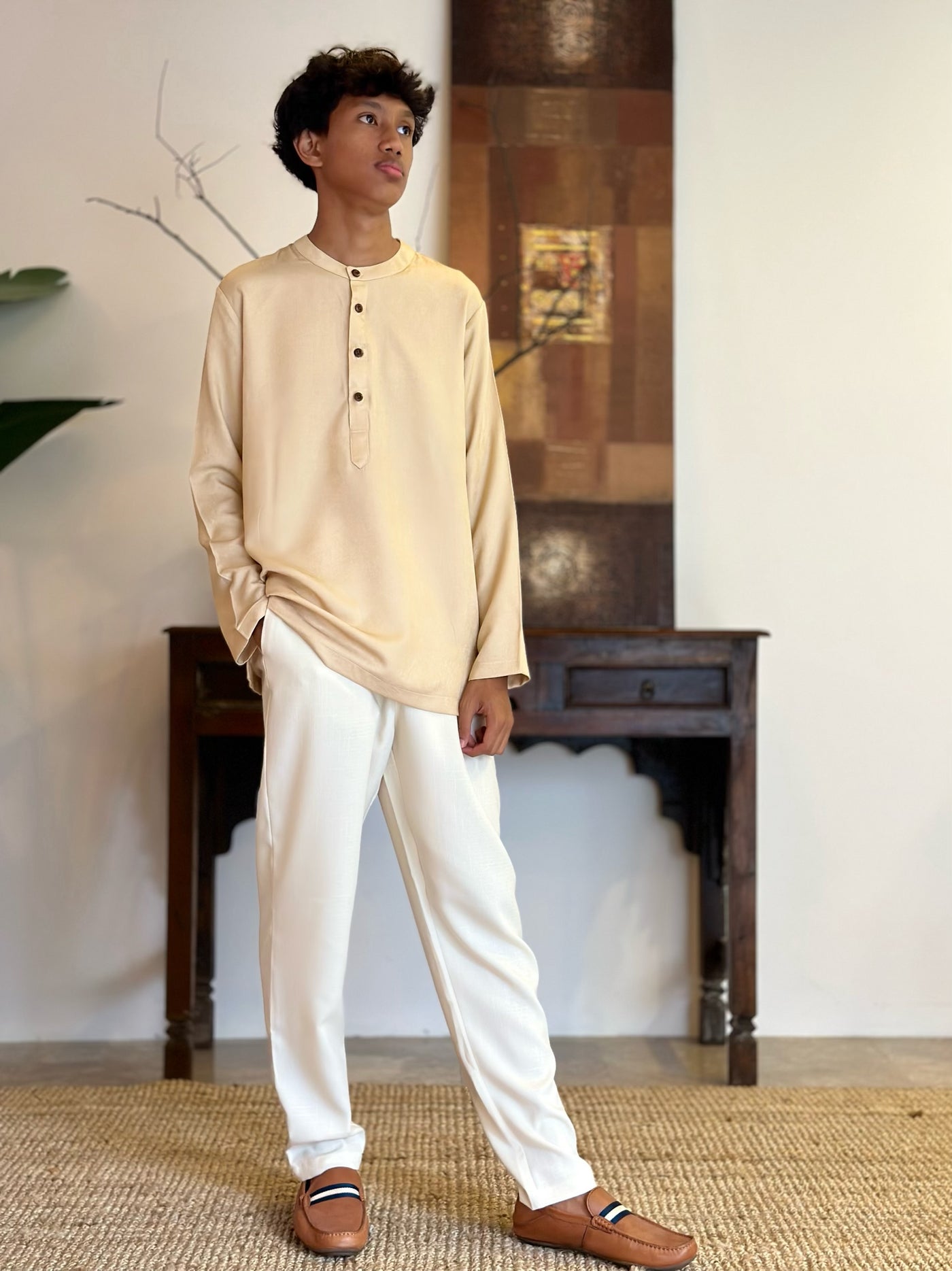 AHMAD Kurta in Buttermilk