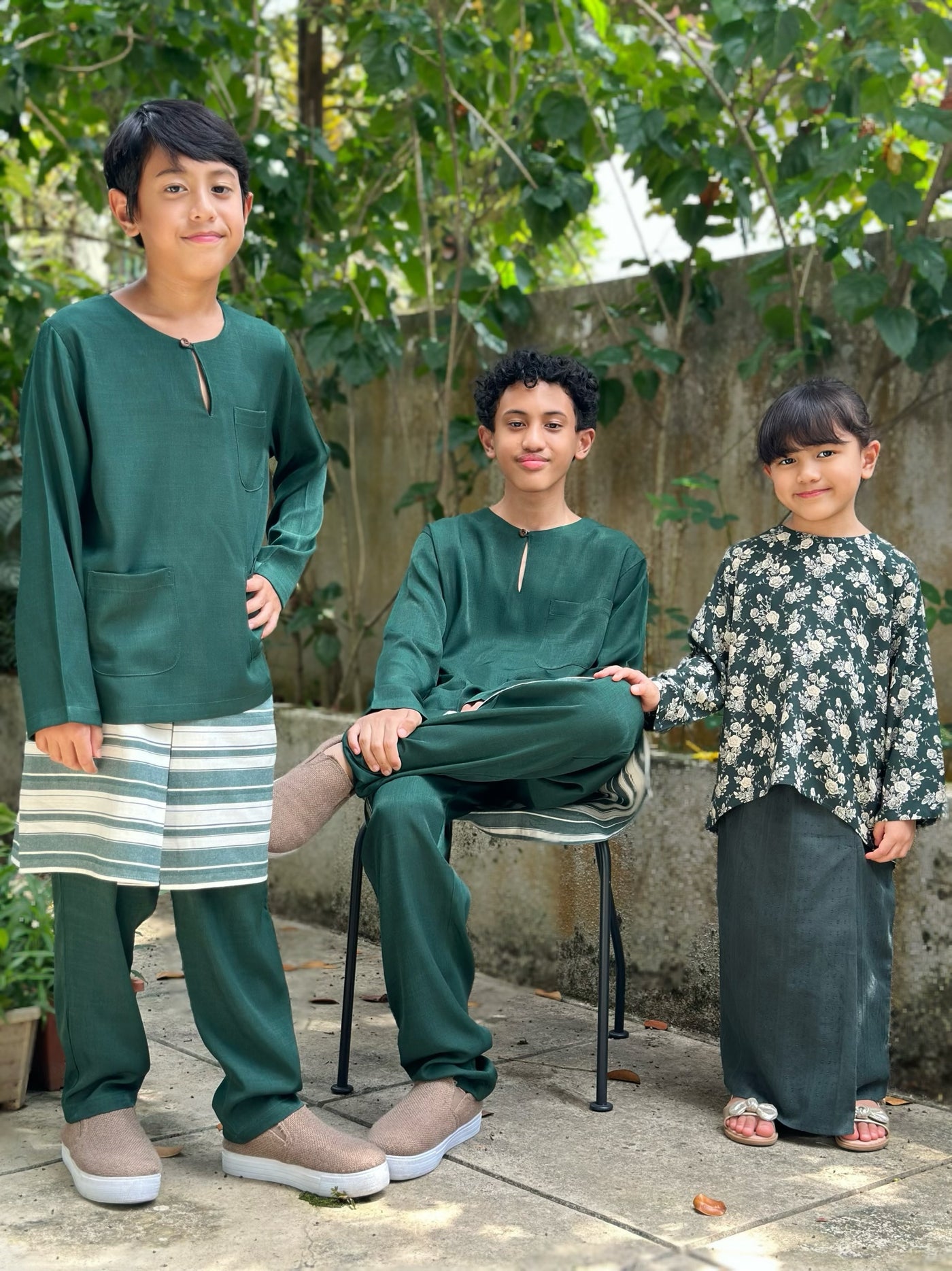 NUH Teluk Belanga Baju Melayu Set in Emerald Green