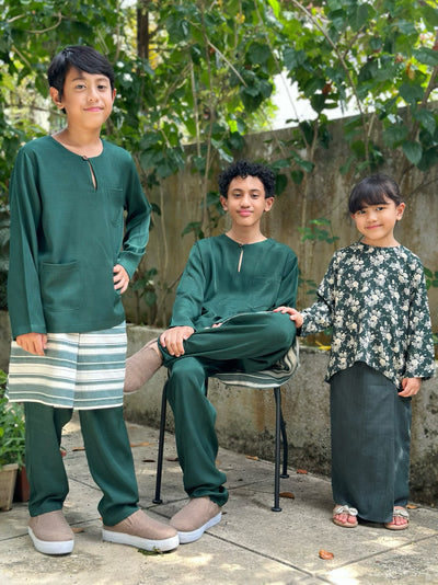 NUH Teluk Belanga Baju Melayu Set in Emerald Green