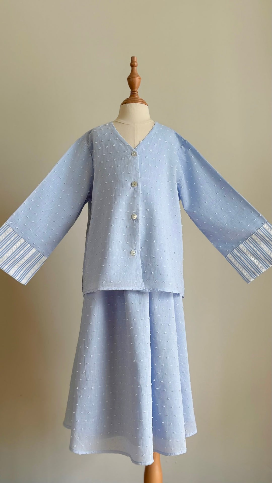 SAMIRA Mini Kurung Set in Cornflower Blue