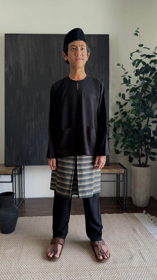 AYUB Instant Pelikat Style Samping in Espresso Stripes