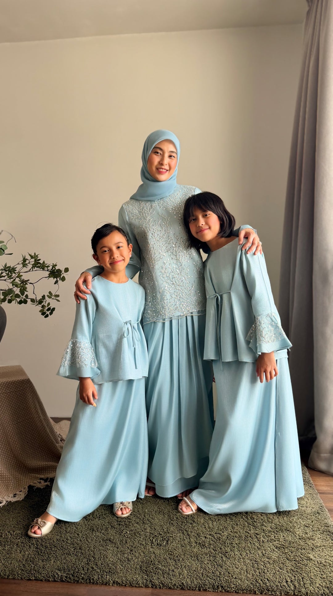 MEKAR Modern Kurung Set in Gilded Ice Blue