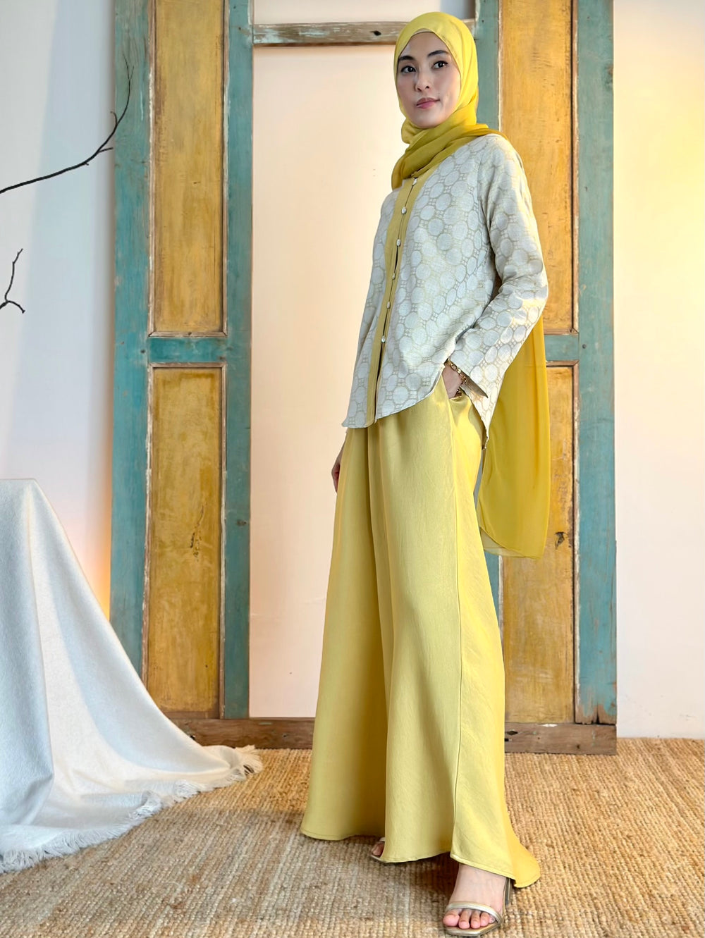 KEJORA Modern Mini Kurung Set in Daffodil