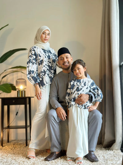 LANTANA Short Kurung Set in Vanilla Azure