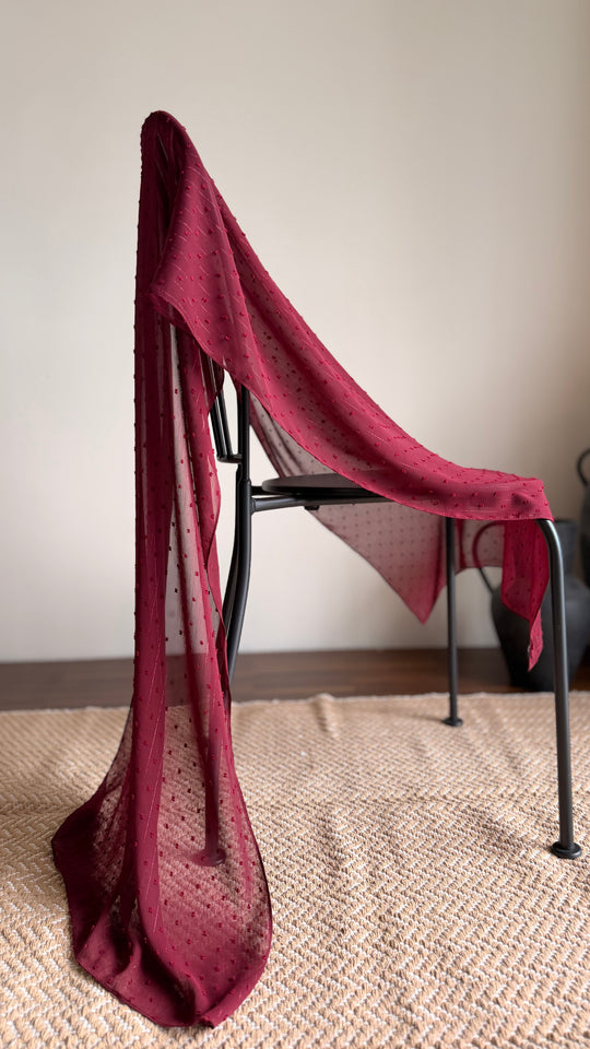 ALUN Selendang in Maroon Dobby