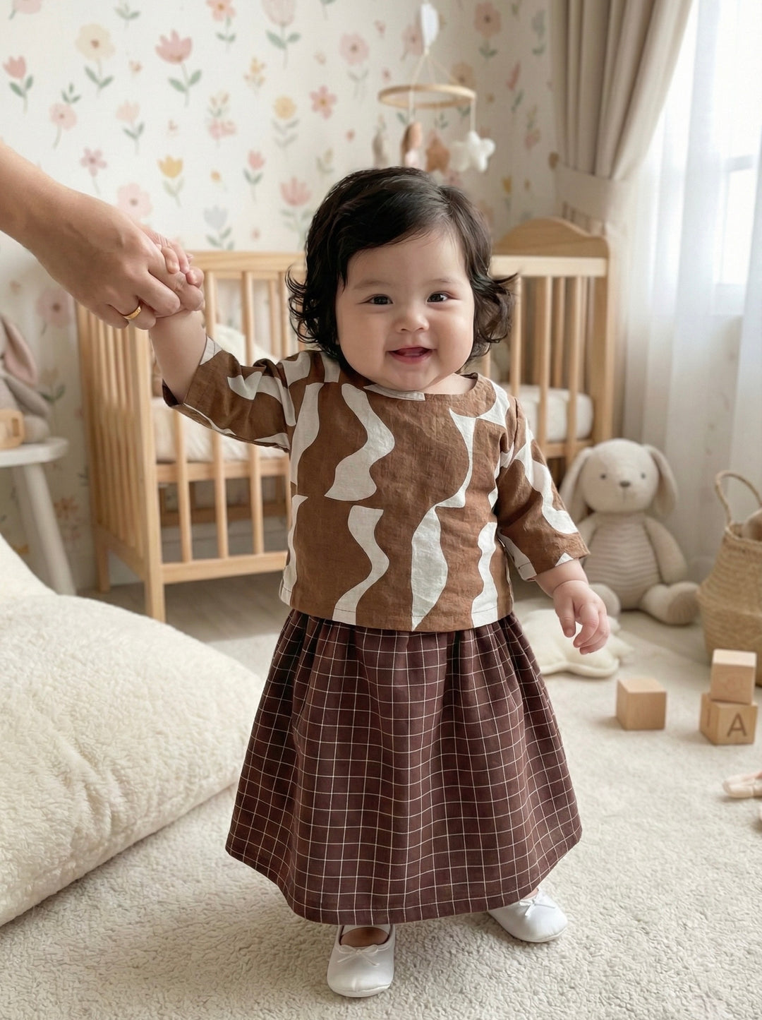 ORKED Baby’s Modern Kurung Set in Cocoa