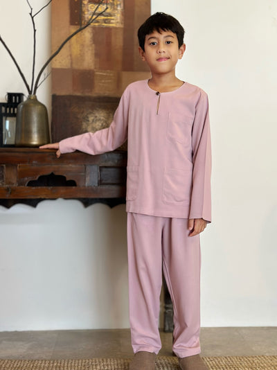 NUH Teluk Belanga Baju Melayu Set in Dusty Lilac