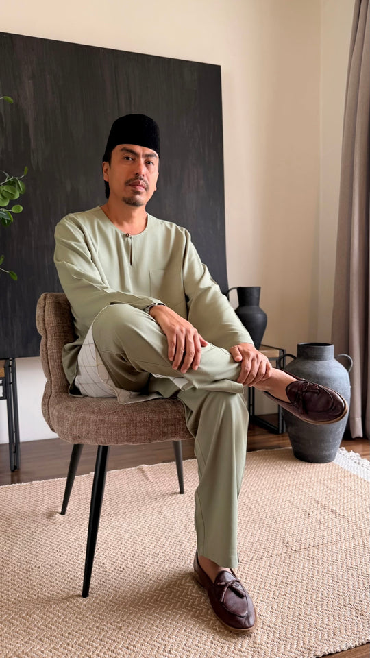 TUAH Baju Melayu Teluk Belanga in Sage