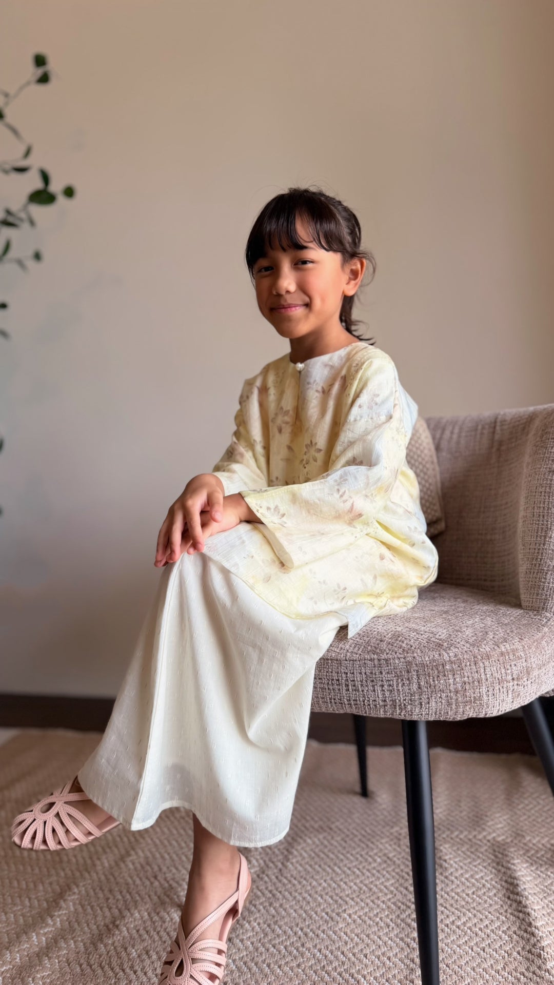 KASTURI Long Kurung Set in Lemon Blossom