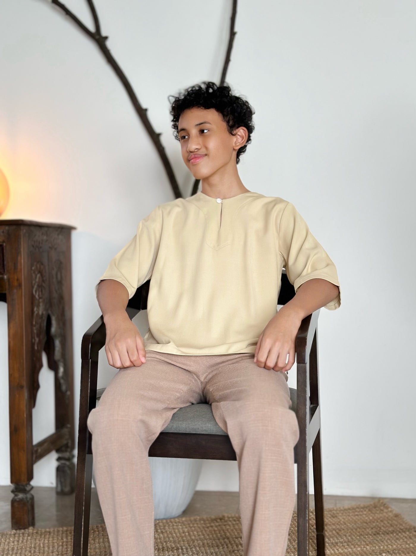 PERMAI Unisex Kurta in Tan