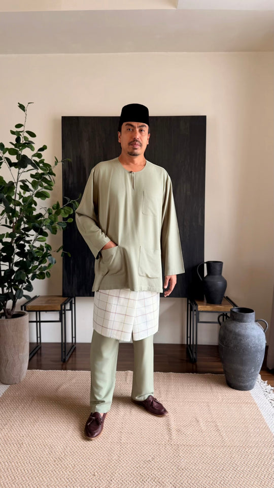 TUAH Baju Melayu Teluk Belanga in Sage