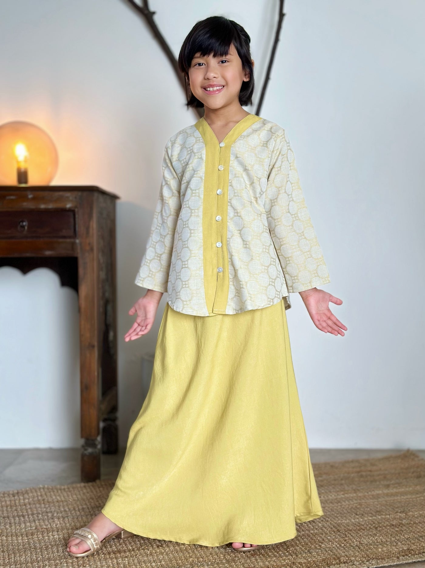 CAHAYA Modern Mini Kurung Set in Daffodil