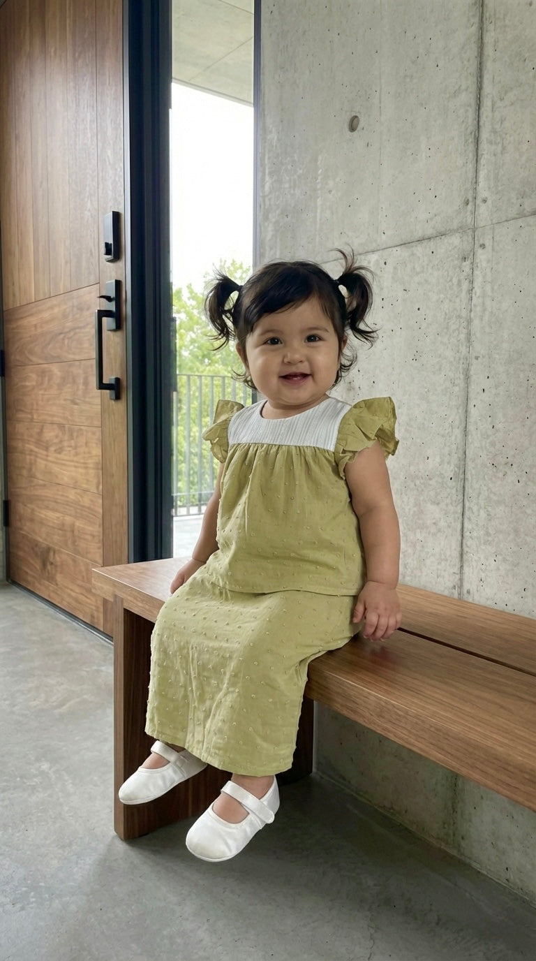KEKWA Baby's Mini Kurung Set in Dewlight Green