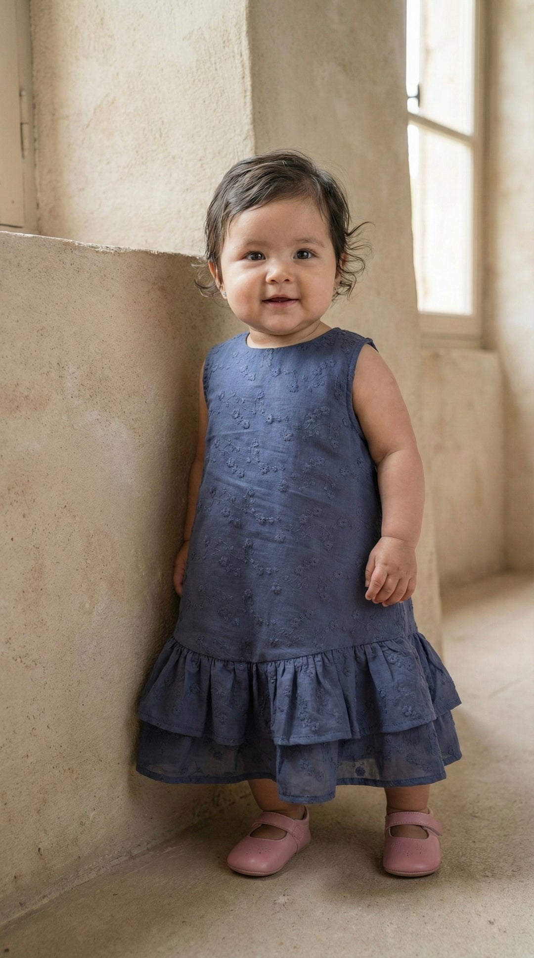 LILI Baby's Dress in Ash Blue