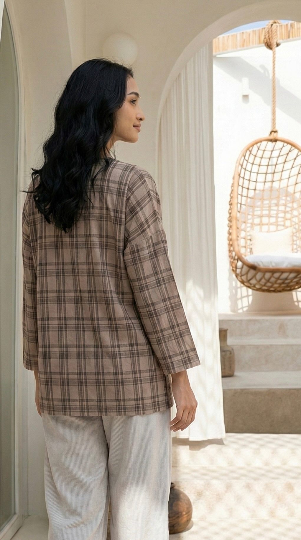 MAIMUNAH Kedah Top in Olive Plaid