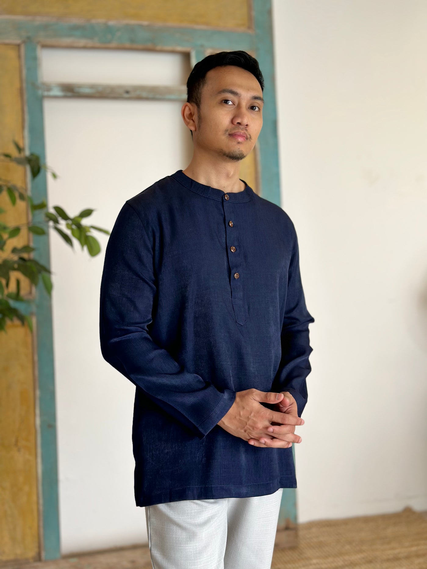 AHMAD Kurta in Midnight Blue