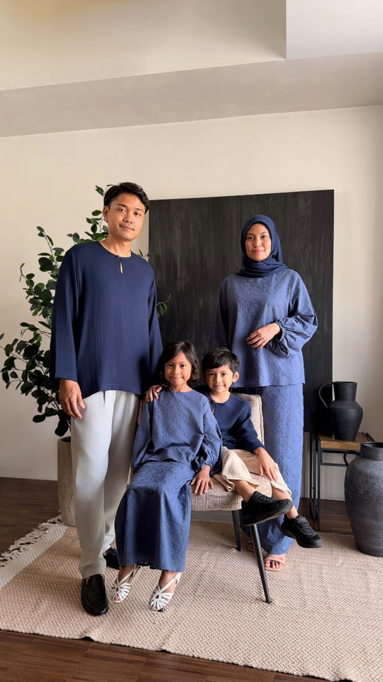 MAYA Modern Kurung Set in Ash Blue