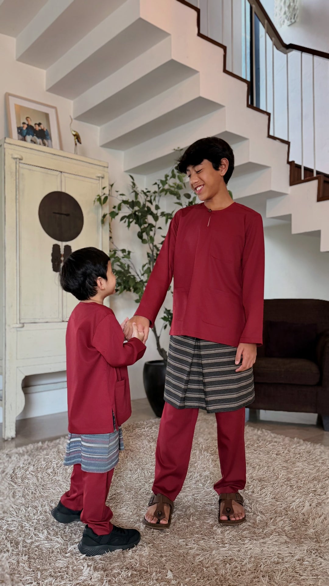 JEBAT Baju Melayu Teluk Belanga in Maroon