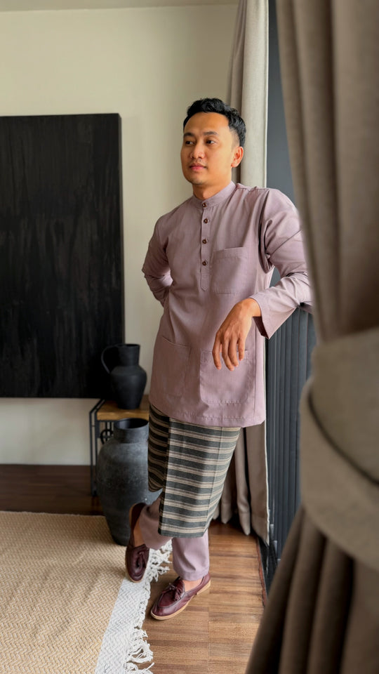 ARJUNA Baju Melayu Cekak Musang in Desert Blush