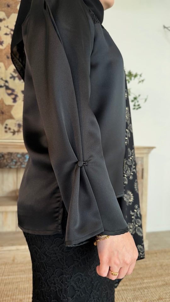 YASMIN Modern Kurung Set in Noir Grace