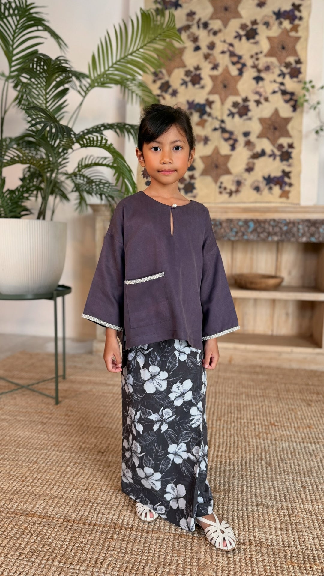 KESUMA Kurung Kedah Set in Vintage Mauve