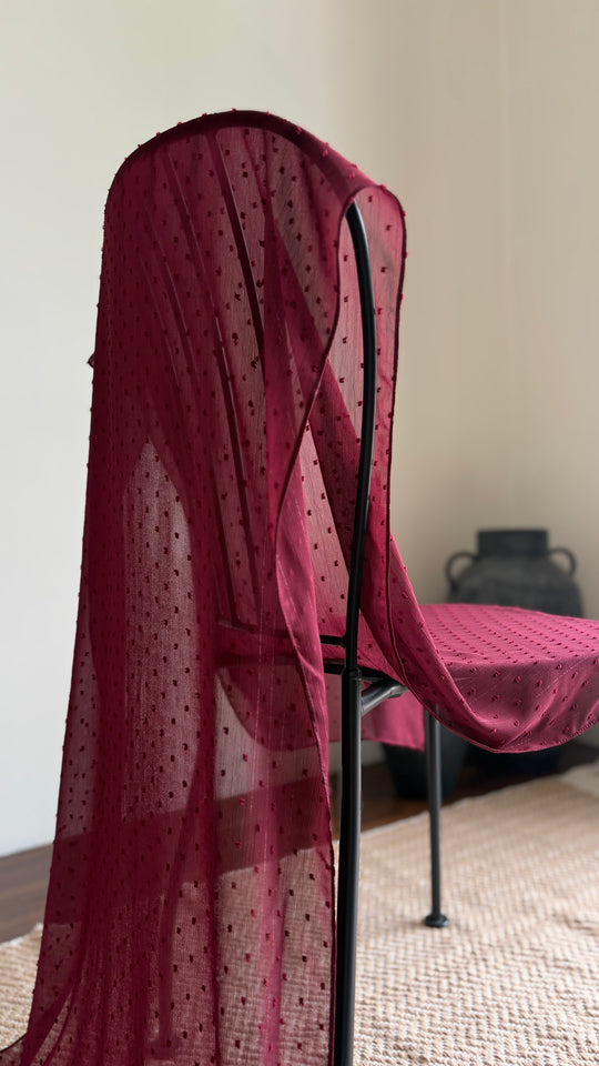 ALUN Selendang in Maroon Dobby