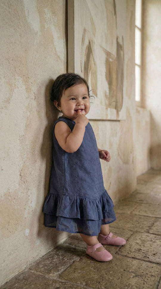 LILI Baby's Dress in Ash Blue